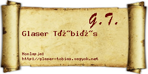 Glaser Tóbiás névjegykártya